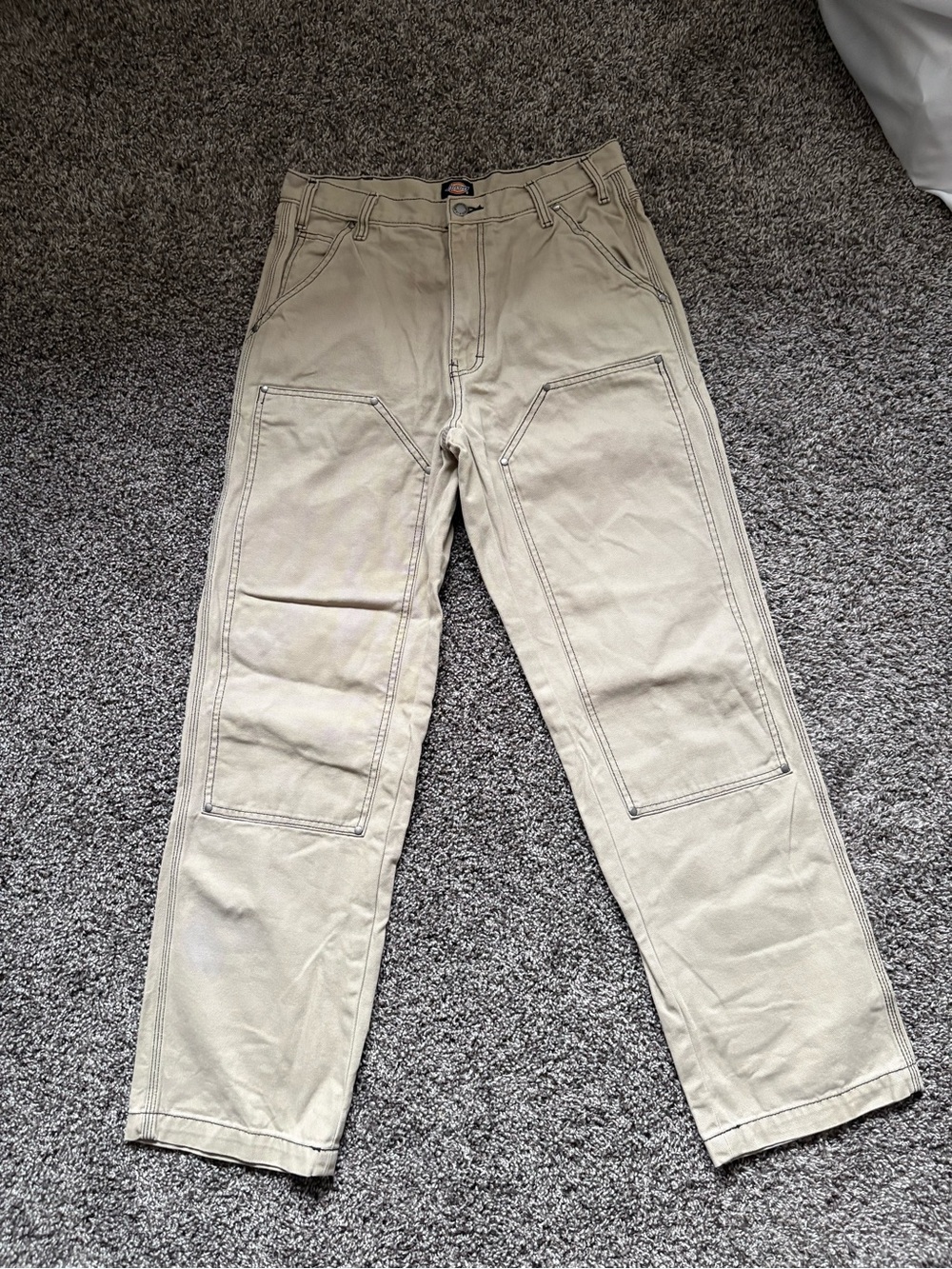 Dickies Men’s Tan Cargo Work Pants with Knee Patches